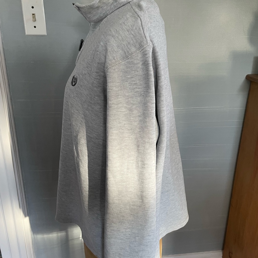 Chaps Light Gray Striped Pullover - image 3